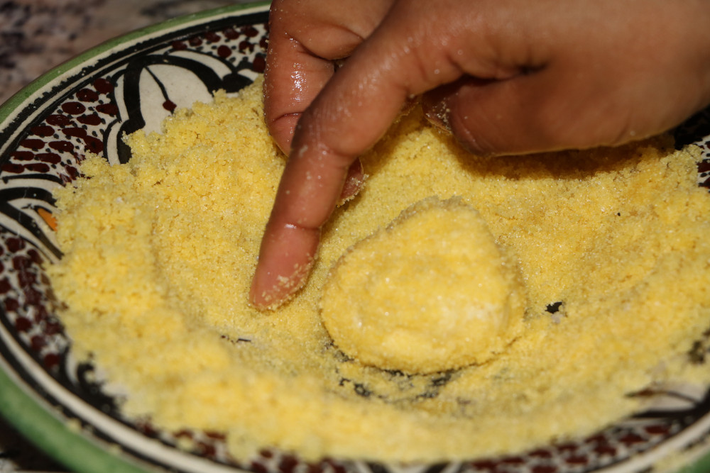 Moroccan semolina bread step 3