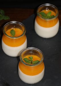 panna cotta with mango gelee